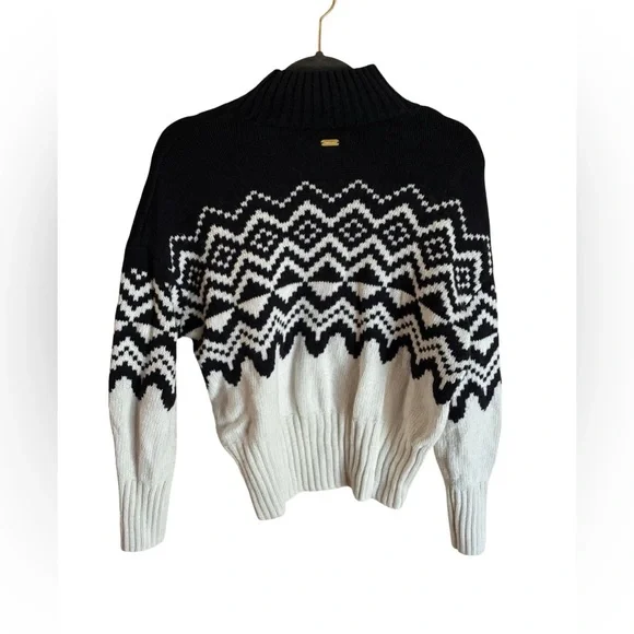 Barbour Gwyn Cotton & Wool Blend SweaterNavy and White